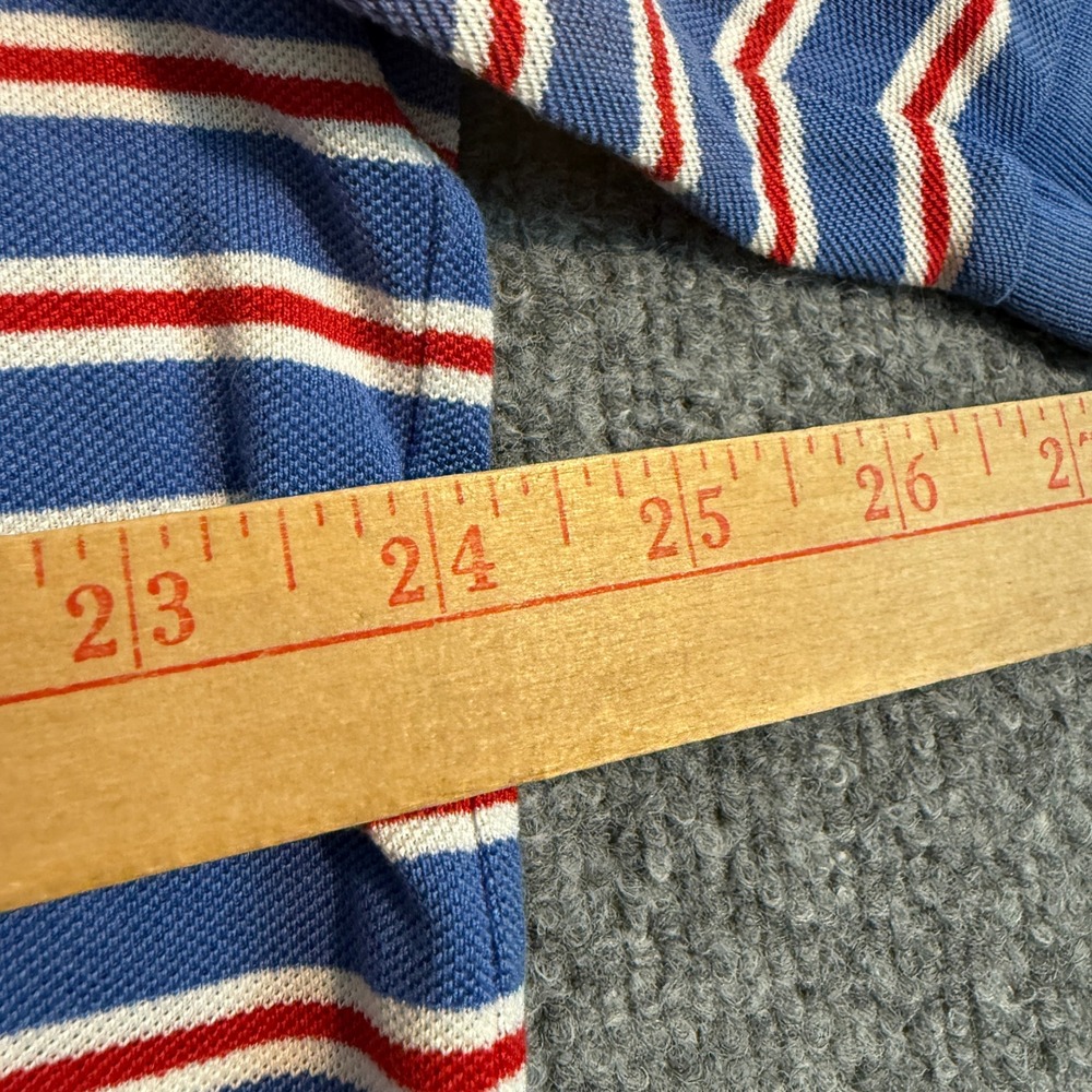 Vintage Polo Ralph Lauren Mens XLT Tall Pima Cotton Striped Polo Shirt Blue - Picture 3 of 5